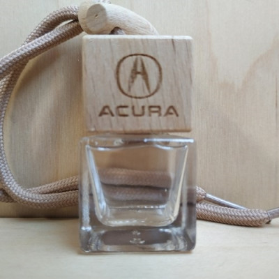 Стеклянный флакон с деревянной крышкой для автомобильного ароматизатора с логотипом Acura