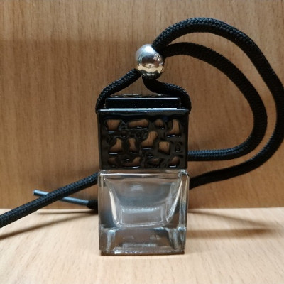 Стеклянный флакон с деревянной крышкой для автомобильного ароматизатора Черная крышка