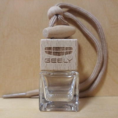 Стеклянный флакон с деревянной крышкой для автомобильного ароматизатора с логотипом Gelly