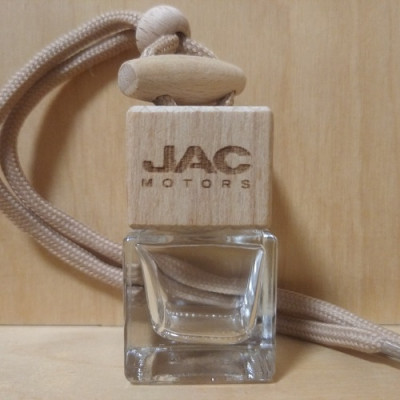 Стеклянный флакон с деревянной крышкой для автомобильного ароматизатора с логотипом JAC